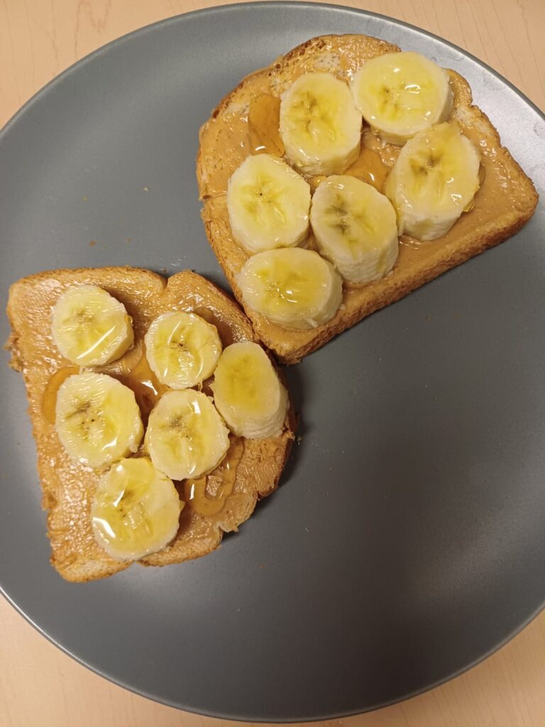 Peanut butter banana sandwich image